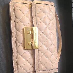 Michael Kors Quilted Pinkish Tan Purse with Gold Accents